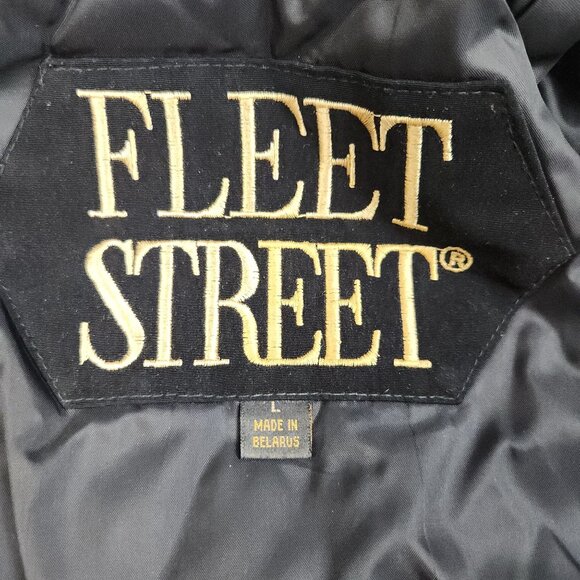 Women's Black Parka Jacket Large Faux Fur Lined Hood Gold Trim Preppy Cozy Layer - Picture 8 of 11